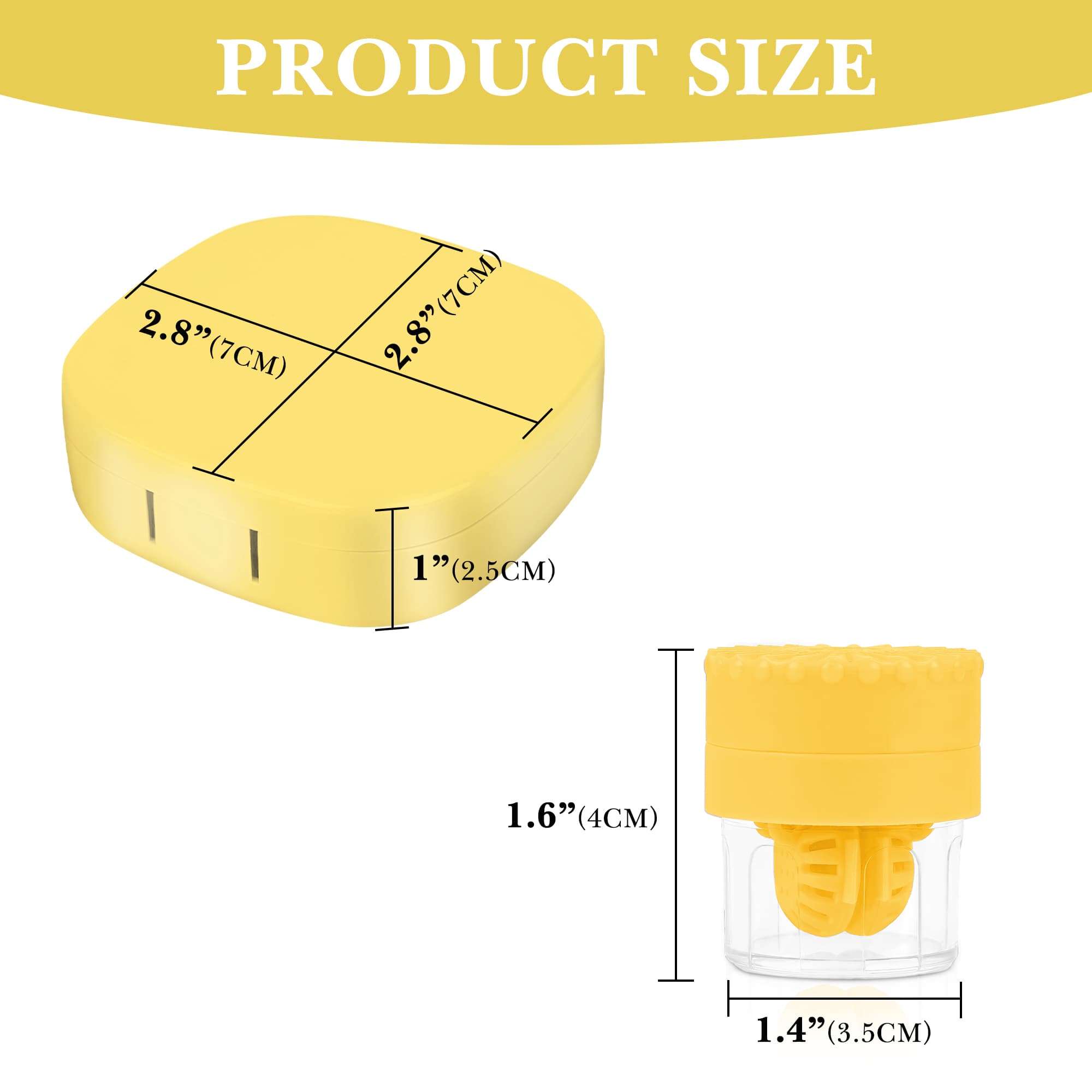 ReignSword 2 Pack Contact Lens Case with Manual Cleaner, Portable Travel Contact Cases Kit with Mirror for Daily & Outdoor Use,  Includes Solution Bottle Tweezers Cleaning Tool (Yellow & Green) - 1