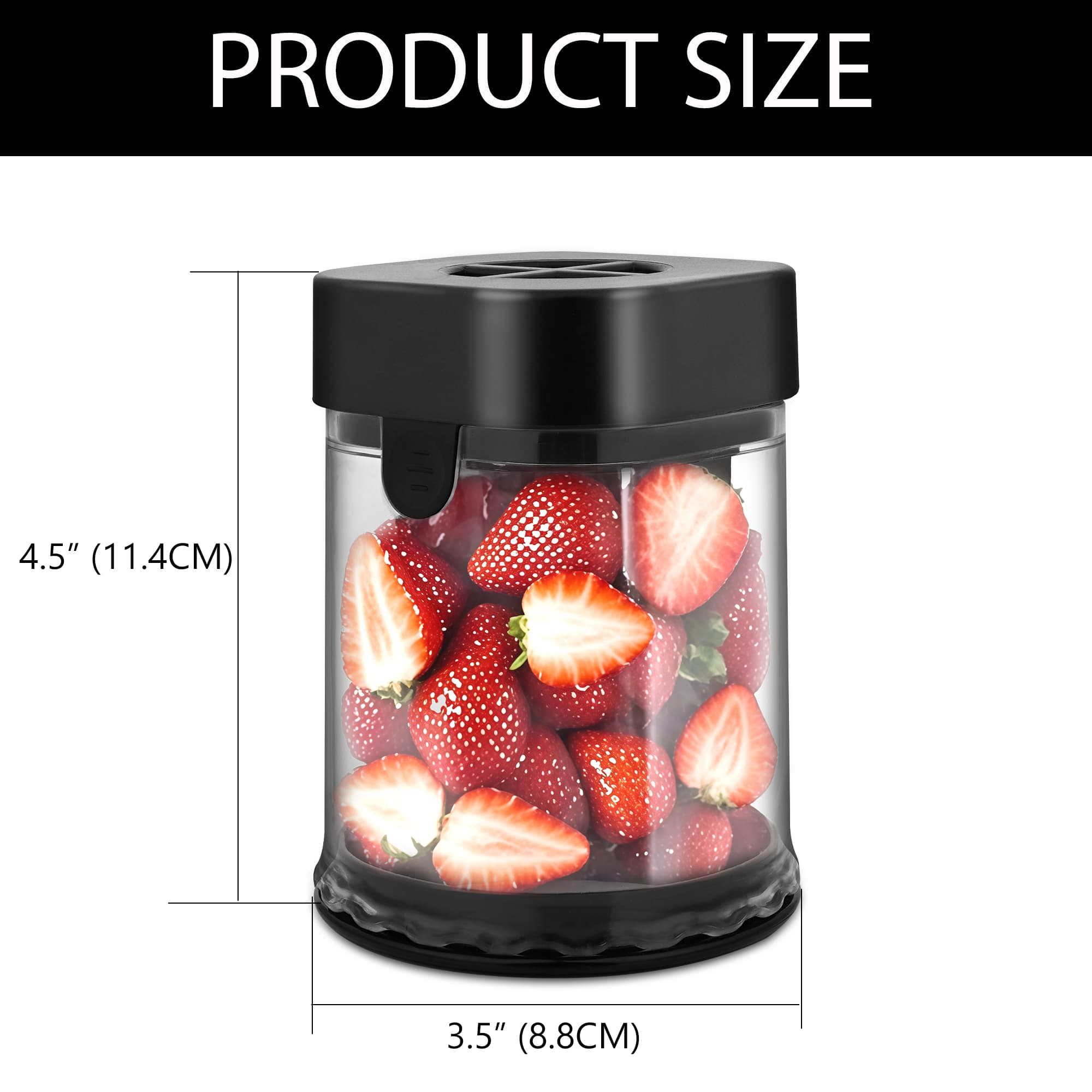 ReignSword Fruit Slicer Cup, Multi-Function Strawberry Slicer, Grape Cutter & Detachable Egg Dicer, Stainless Steel Speed Chopper for Cherry Tomatoes, Kitchen Gadget for Fruits & Vegetables (Black) - 1