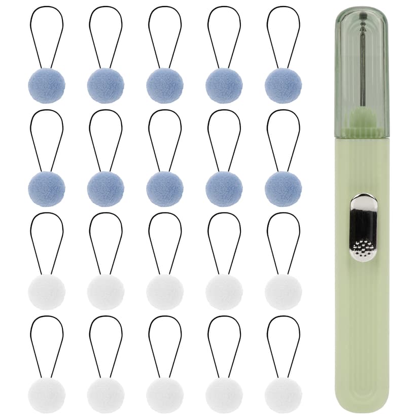 ReignSword 20 Pcs Duvet Clips and Threading Tool, Soft Duvet Snaps to Hold Comforter Inside, Invisible Quilt Fixing Clips Duvet Pins for Quilts Blanket Sheet (White, Blue)