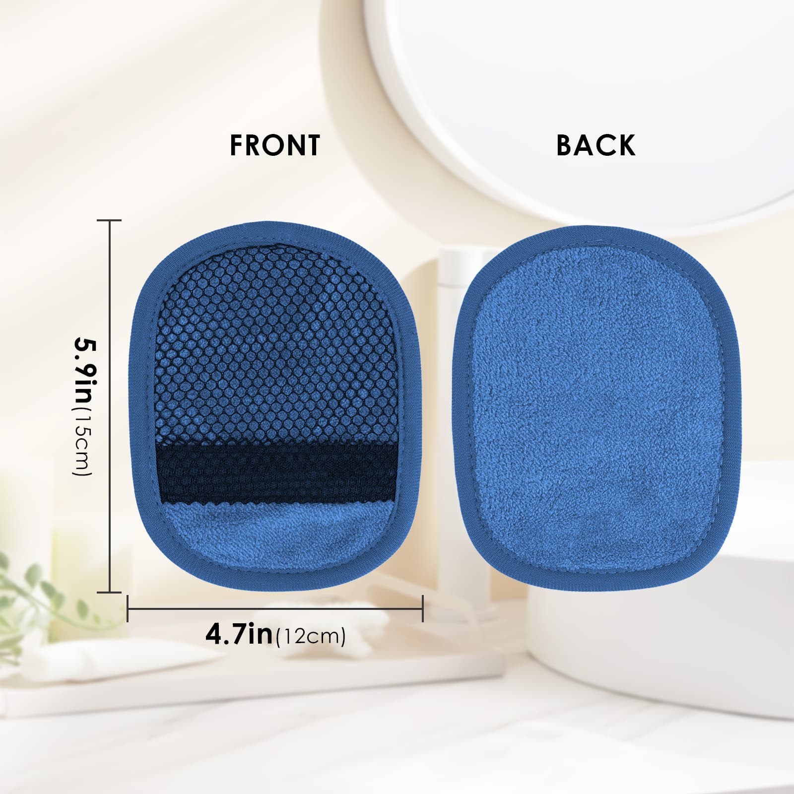 ReignSword 2 Pack Velvet Soap Bag, Foaming and Drying The Soap, Shower Bar Soap Pouch Scrubber for Boys & Girls (Blue) - 1