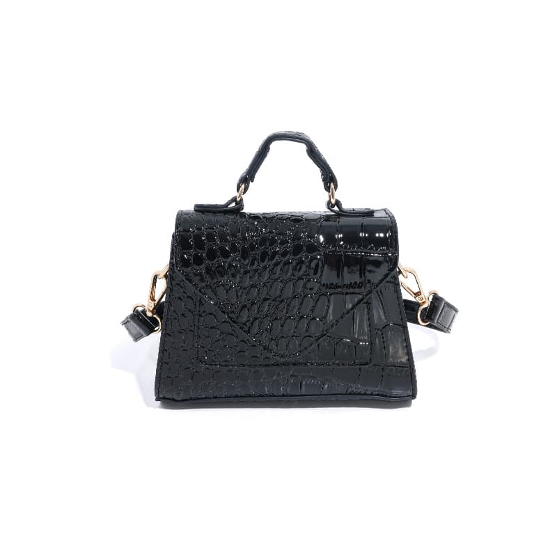 ReignSword Small Crossbody Bags for Women, Vegan Leather Crocodile Pattern Mini Purse, Trendy Clutch Top Handle Shoulder Handbag (Not Compatible with Phone) (Black) - 9