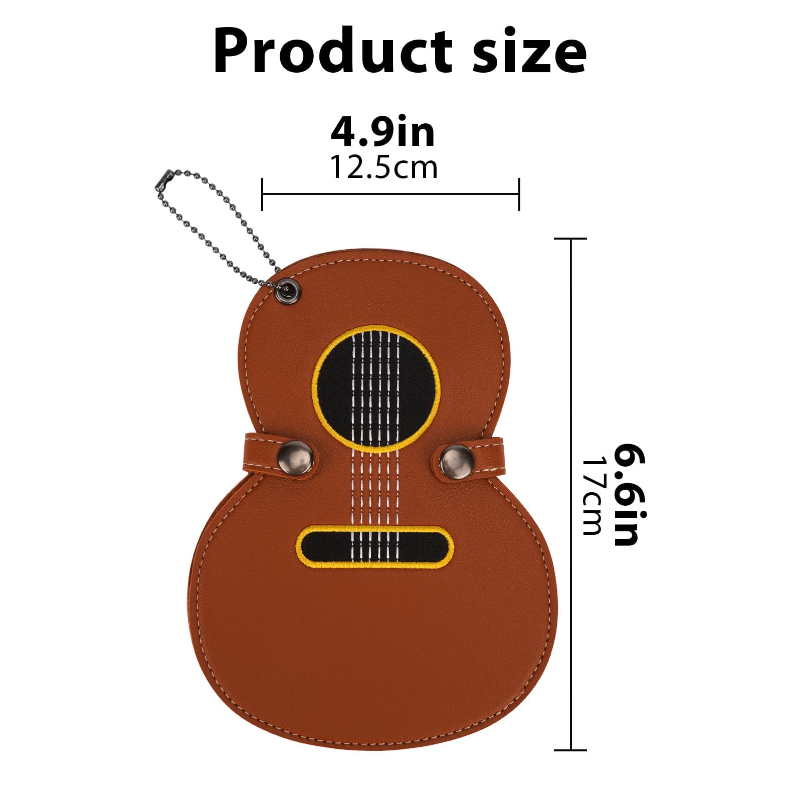 ReignSword Guitar Picks Holder Case, Vegan Leather Guitar Pick Case, Portable Guitar Shape Picks Storage Pouch Box for Guitar Players - 1