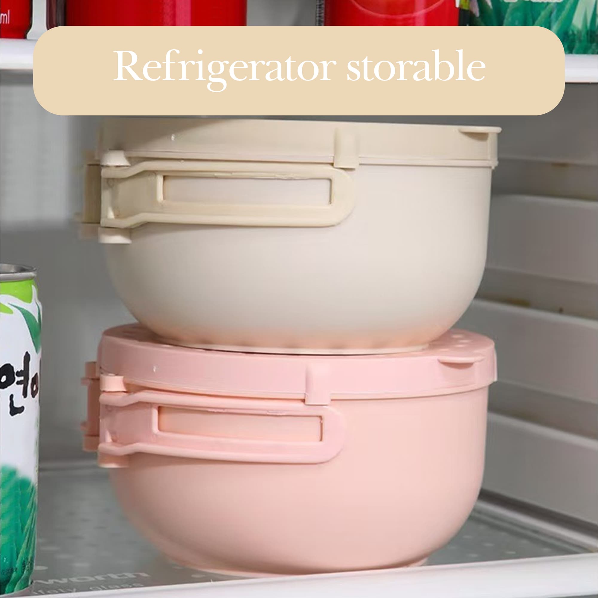 ReignSword Multipurpose Drain Basket with Lid, 2 in 1 Draining and Preservation Basket, Fruit Drainer Container with Fine Holes and Handle for Refrigerator, Kitchen Sink (White) - 5