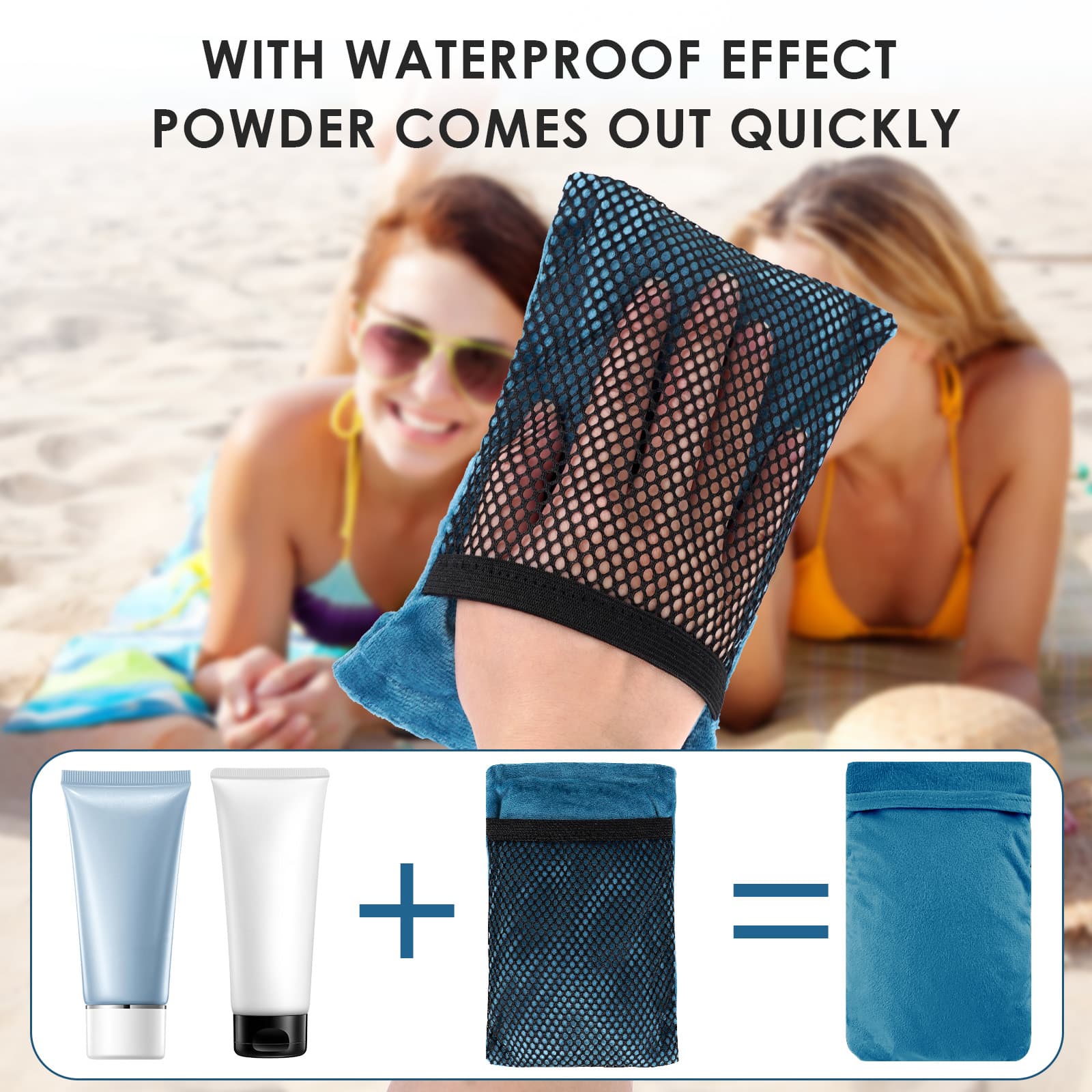 ReignSword 2 Pack Sand Remover for Beach, Sand Removal Bags, Skin-Friendly Sand Off Bags, Beach Vacation Camping Accessories Essentials (Blue) - 4