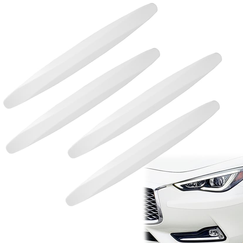 ReignSword 4 Pcs Car Corner Bumper Guard Strip, Anti-Scratch Protector Trim Strips, Universal for Cars SUV Pickup Truck (White)
