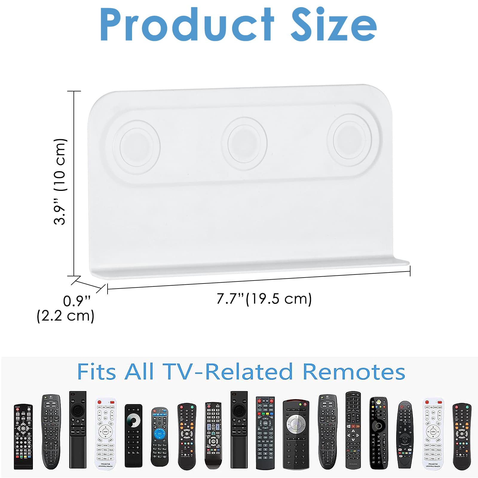 ReignSword 2 Pack Magnetic Remote Control Holder Wall Mount, Self Adhesive TV Controller Holder, Bedside Remote Storage Organizer for Air Conditioner Remotes (White) - 5