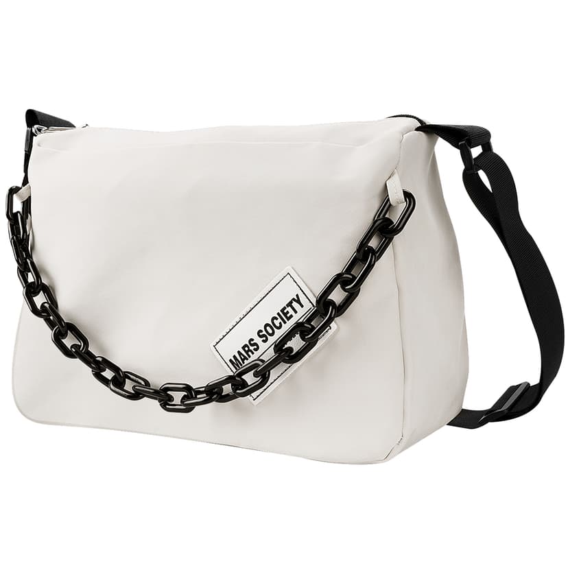 ReignSword Large Capacity Messenger Purse with Adjustable Strap, Nylon Crossbody Sling Shoulder Bag for Women Men, Beige