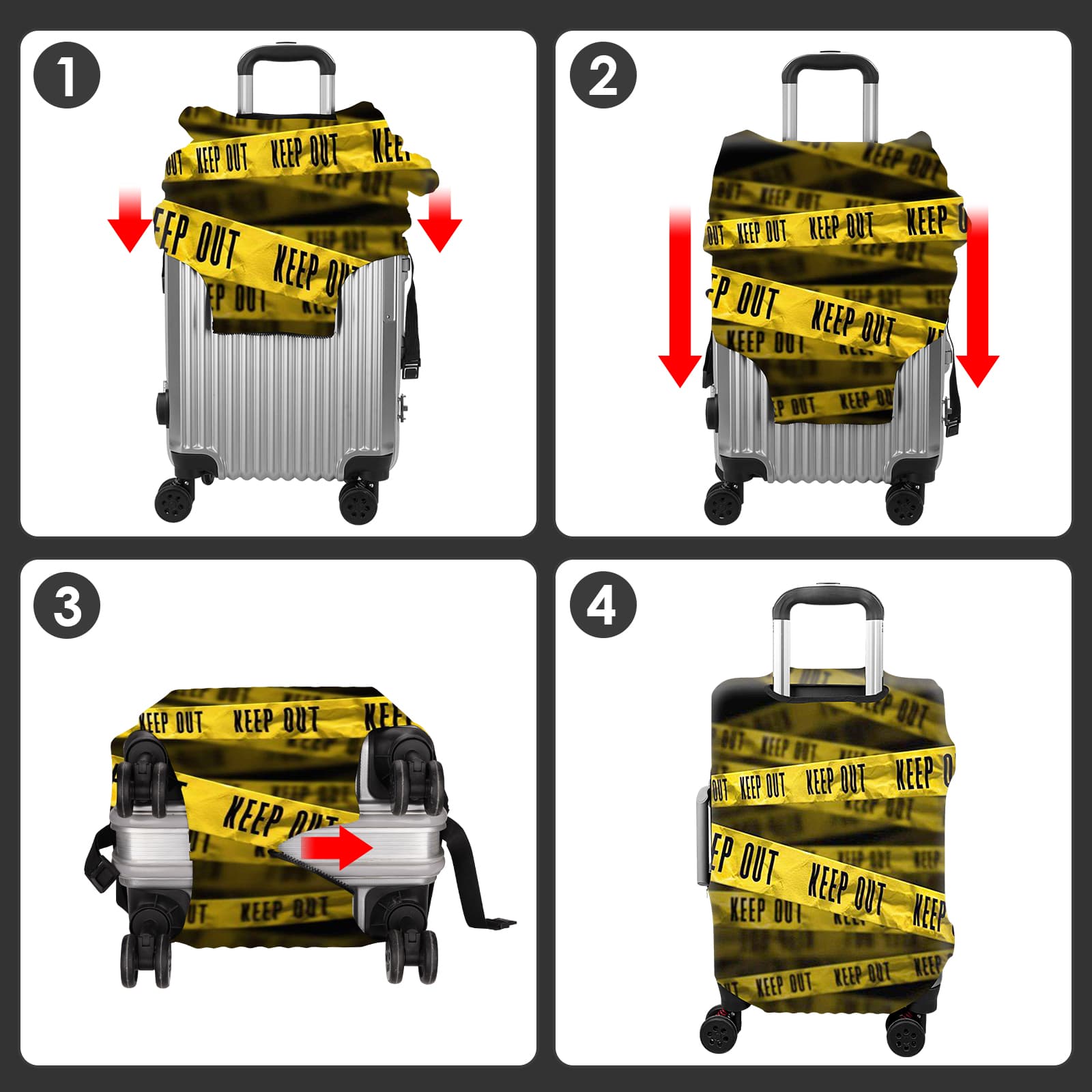 ReignSword Luggage Covers for Suitcase Tsa Approved, Travel Suitcase Cover Protector Fits 29-32 Inch Luggage, Washable Baggage Covers (XL, Personality Cyber ​​8) - 4