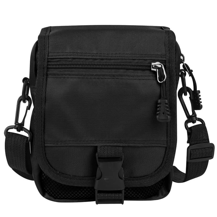 ReignSword Mini Crossbody Bags for Men Women, Small Messenger Bag Shoulder Pouch, Adjustable Crossbody Sling Bag Purse for Travel Sports (Black)