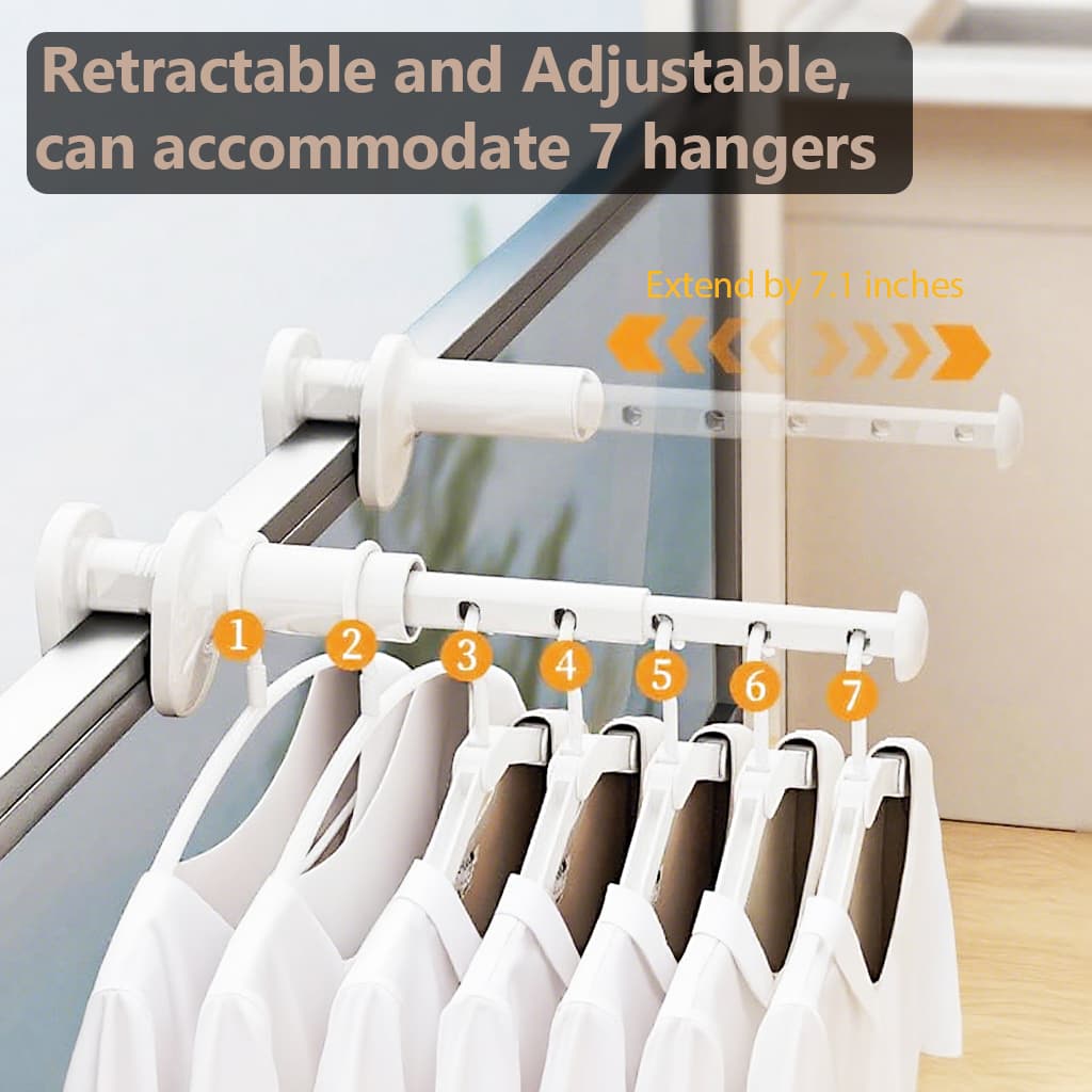 ReignSword 2 Pack Foldable Travel Hangers, Clothes Drying Rack for Bathroom, Bedroom and Cabinet, Wall Mounted Clothes Drying Rack (White) - 4