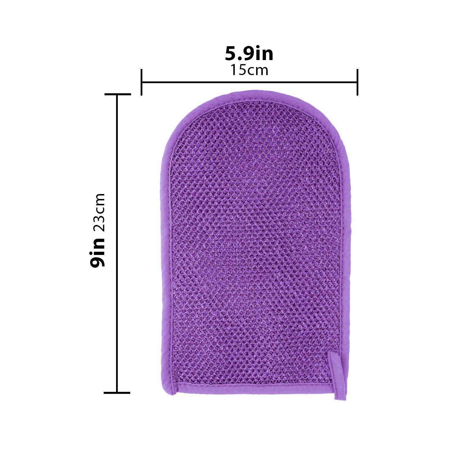 ReignSword 3 Pack African Net Sponge Exfoliating Glove, Deep Cleaning Bath Sponge Body Scrubber for Dead Skin, Exfoliating Shower Gloves for Men and Women (Blue, Purple, Brown) - 2