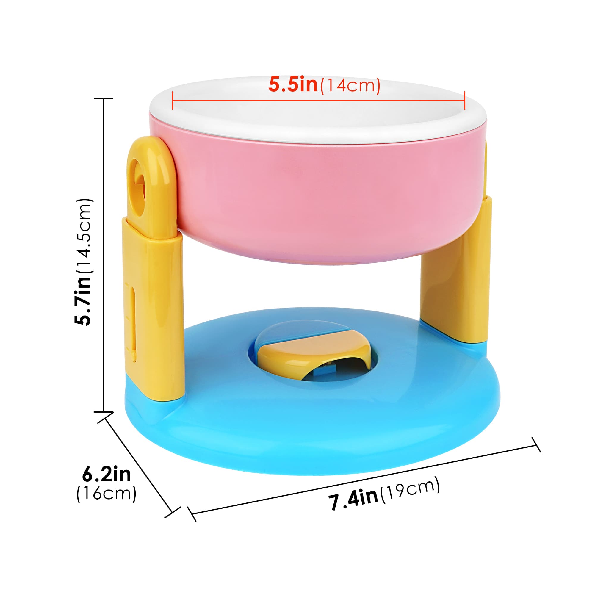 ReignSword Elevated Raised Pet Bowl, 3 Heights Adjustable Raised Dog Cat Bowl With Stand, Large caliber bowl mouth, Pet Bowl no Black Chin (Pink) - 1