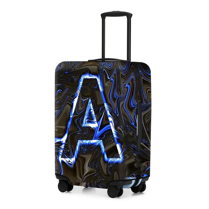 ReignSword Luggage Covers for Suitcase Tsa Approved, Travel Suitcase Cover Protector Fits 26-28 Inch Luggage, Washable Baggage Covers (L, Personality Cyber ​​9)