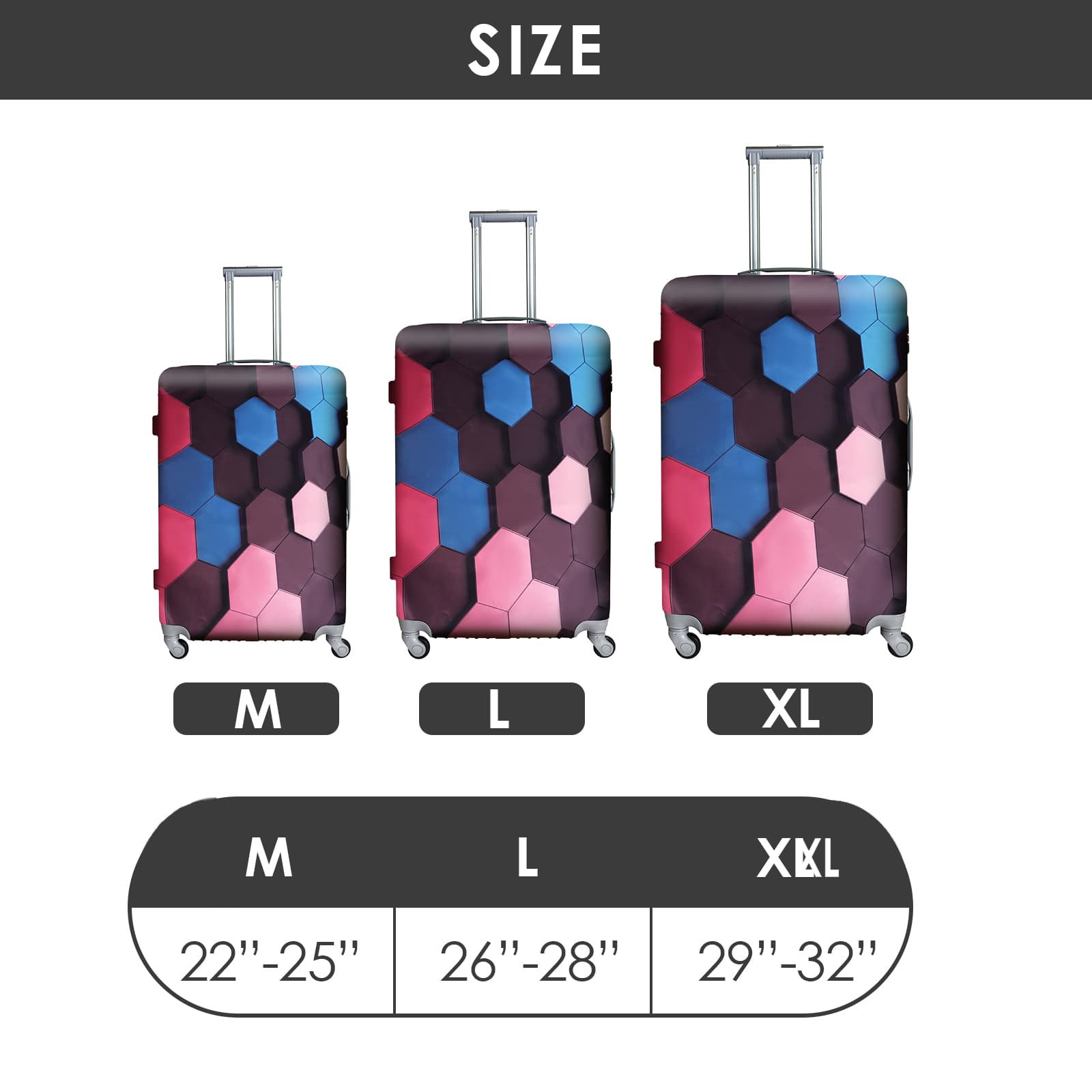ReignSword Travel Luggage Cover Suitcase Protector Fit 22-24 Inch Luggage, Washable Luggage Covers for Suitcase Tsa Approved (H941, M) - 1