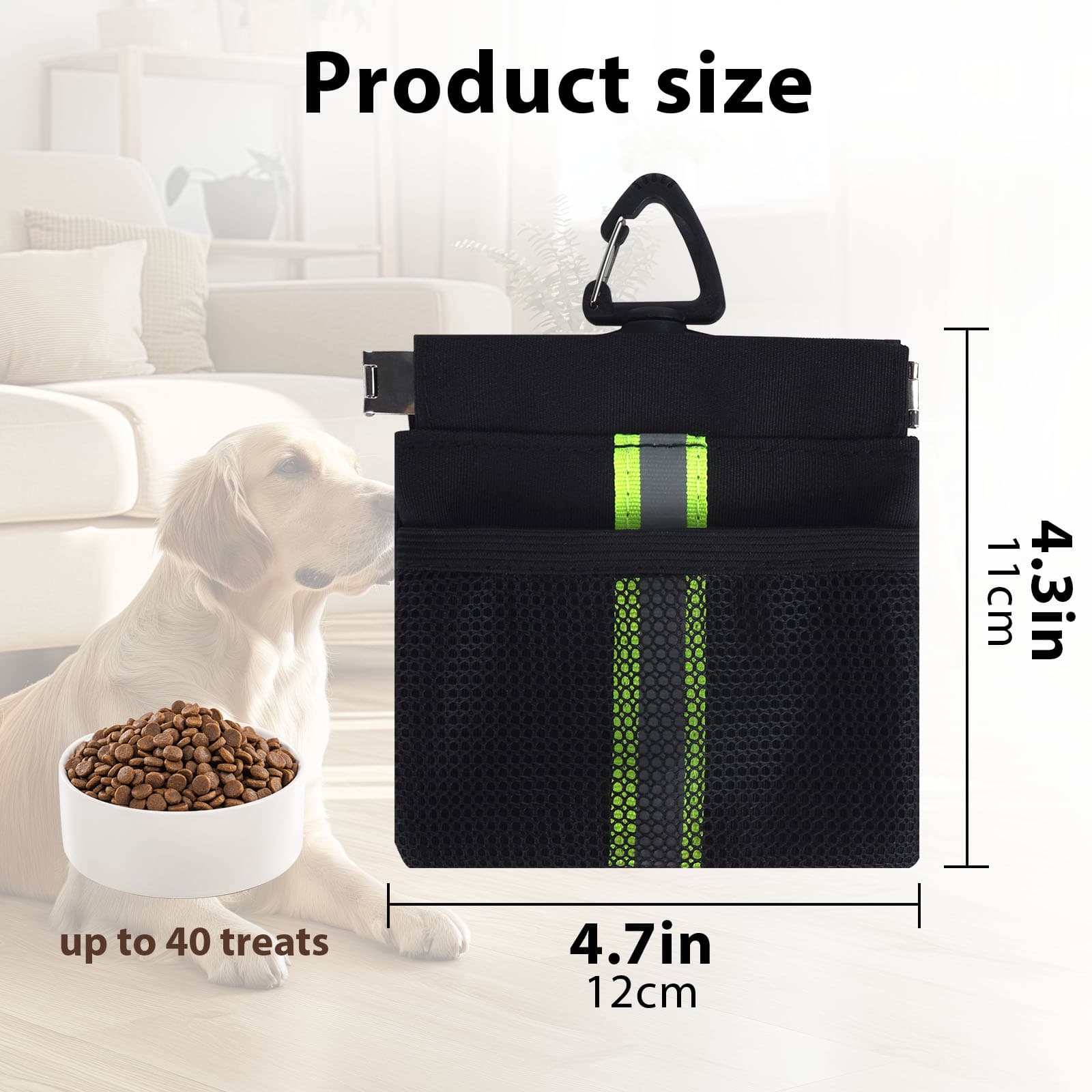 ReignSword Dog Treat Pouch, Self-Closing Pet Training Pouch with Carabiner, Hand Free Pet Feed Snack Reward for Pet Walking - 1