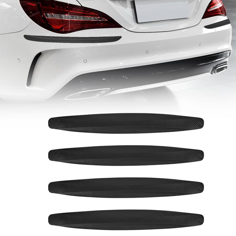 ReignSword 4 Pack Black Bumper Guard Strip, Anti-Collision Patch Car Bumper Guard Strip, Universal Exterior Car Accessories