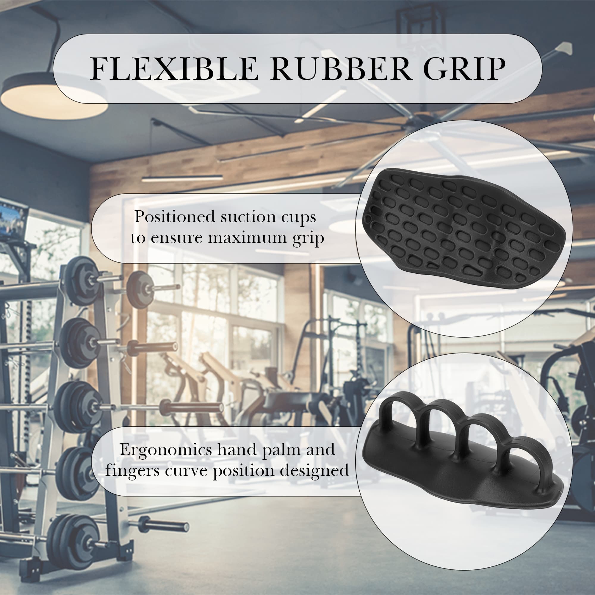 ReignSword Weight Lifting Grips for Men Women, Anti-Slip Gym Grips Protection Gloves for Weight Lifting, Dumbbell, Deadlift, Pull-Ups and Gym Training (Black) - 1