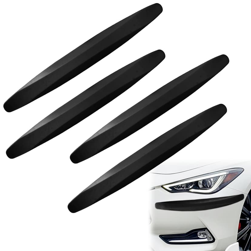 ReignSword 4 Pcs Car Corner Bumper Guard Strip, Anti-Scratch Protector Trim Strips, Universal for Cars SUV Pickup Truck (Black)