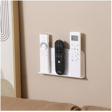 ReignSword 2 Pack Magnetic Remote Control Holder Wall Mount, Self Adhesive TV Controller Holder, Bedside Remote Storage Organizer for Air Conditioner Remotes (White)