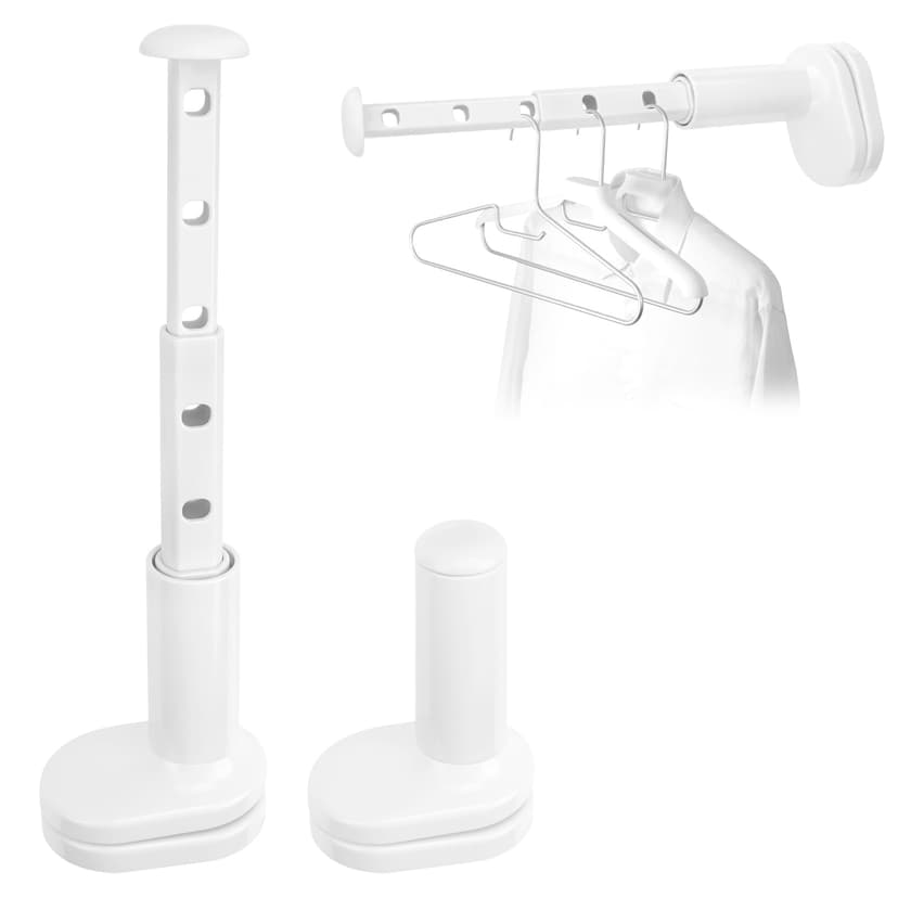 ReignSword 2 Pack Foldable Travel Hangers, Clothes Drying Rack for Bathroom, Bedroom and Cabinet, Wall Mounted Clothes Drying Rack (White)