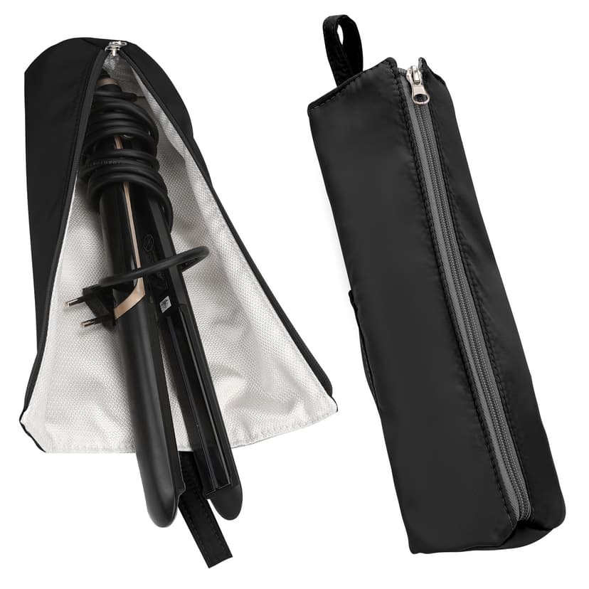 ReignSword Hair Tools Travel Bag, Heat Resistant Hot Iron Holder, Portable Hot Iron Mat for Curling Iron, Flat Iron, Hair Straightener (Black)