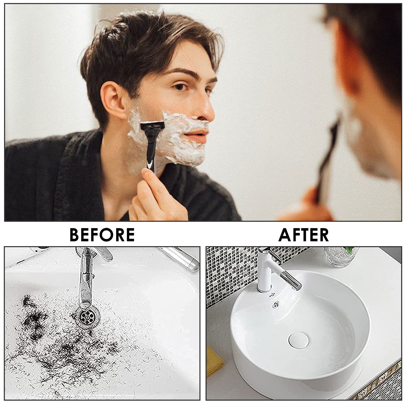 ReignSword 40 Pieces Beard Hair Catcher for Sink, Disposable Beard Beard Catcher for Shaving, Disposable Wash Basin Beard Bib - 2