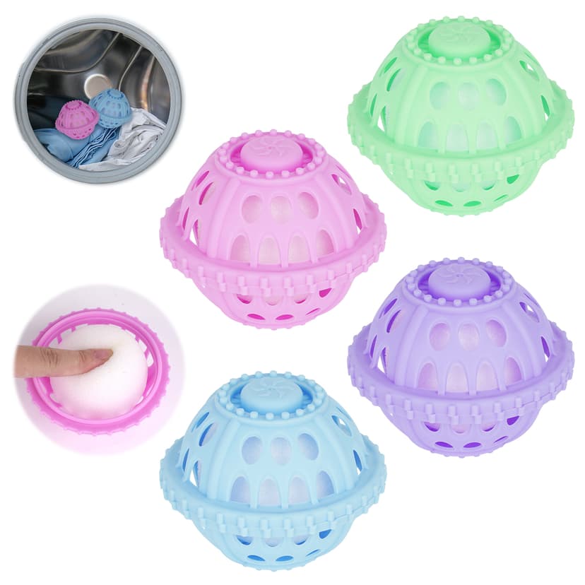 ReignSword 4 Pack Pet Hair Remover for Laundry, Anti-Entanglement Reusable Floating Dog Cat Fur Dryer Catcher Balls for Washing Machine, Lint Trap Cleaner & Pet Hair Lint Catcher for Clothes