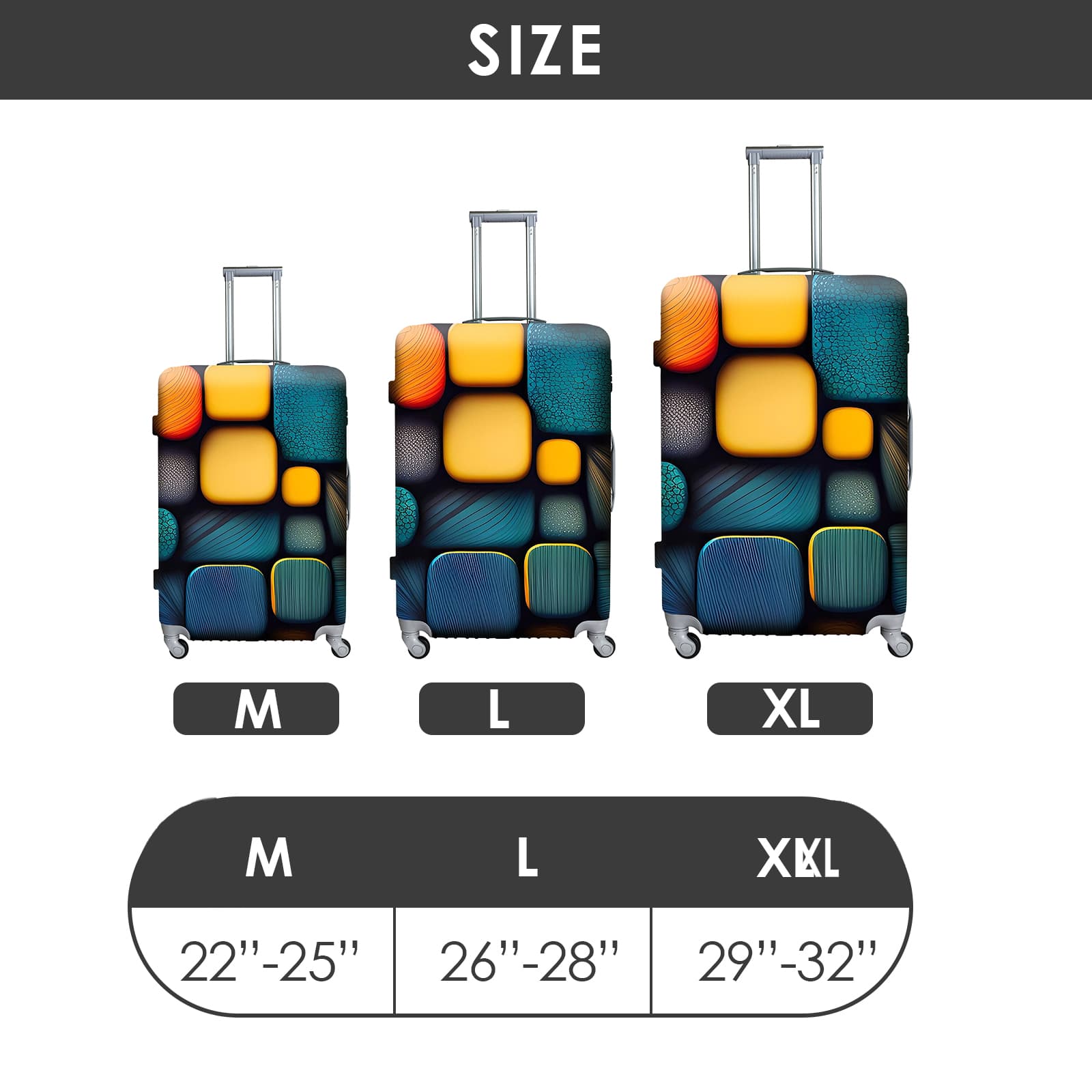 ReignSword Luggage Covers for Suitcase Tsa Approved, Travel Suitcase Cover Protector Fits 29-32 Inch Luggage, Washable Baggage Covers (XL, Personality Cyber ​​7) - 1