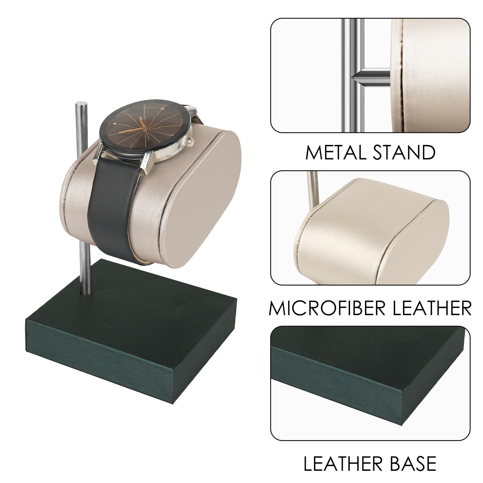 ReignSword Adjustable Watch Display Stand Holder, Wrist Watch Display Organizer Holder for Men and Women (Champagne) - 2