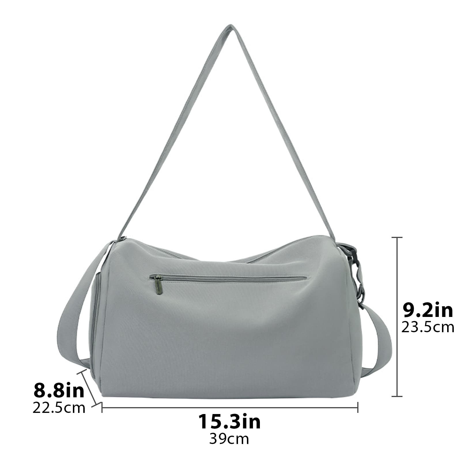 ReignSword Gym Bag with Shoes Compartment, Waterproof Travel Sports Duffle Bag, Weekender Overnight Carry on Duffel Bag for Women (Grey) - 3