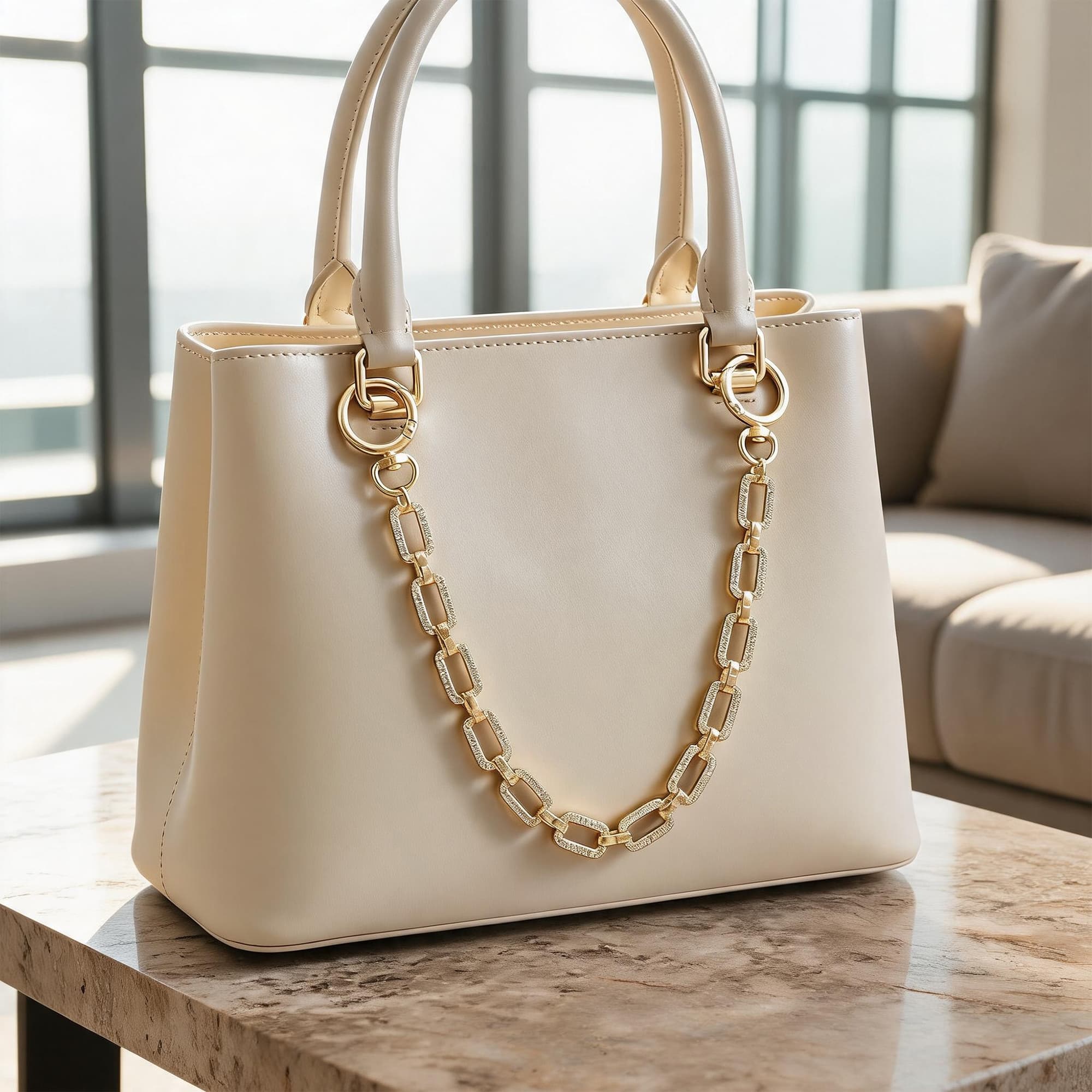 ReignSword Bag Accessory Chain for Women, Brilliant Zircon Square Link Purse Extender, Handbag Decor Strap for Wedding Evening Party (Gold, 12.2 Inch) - 5