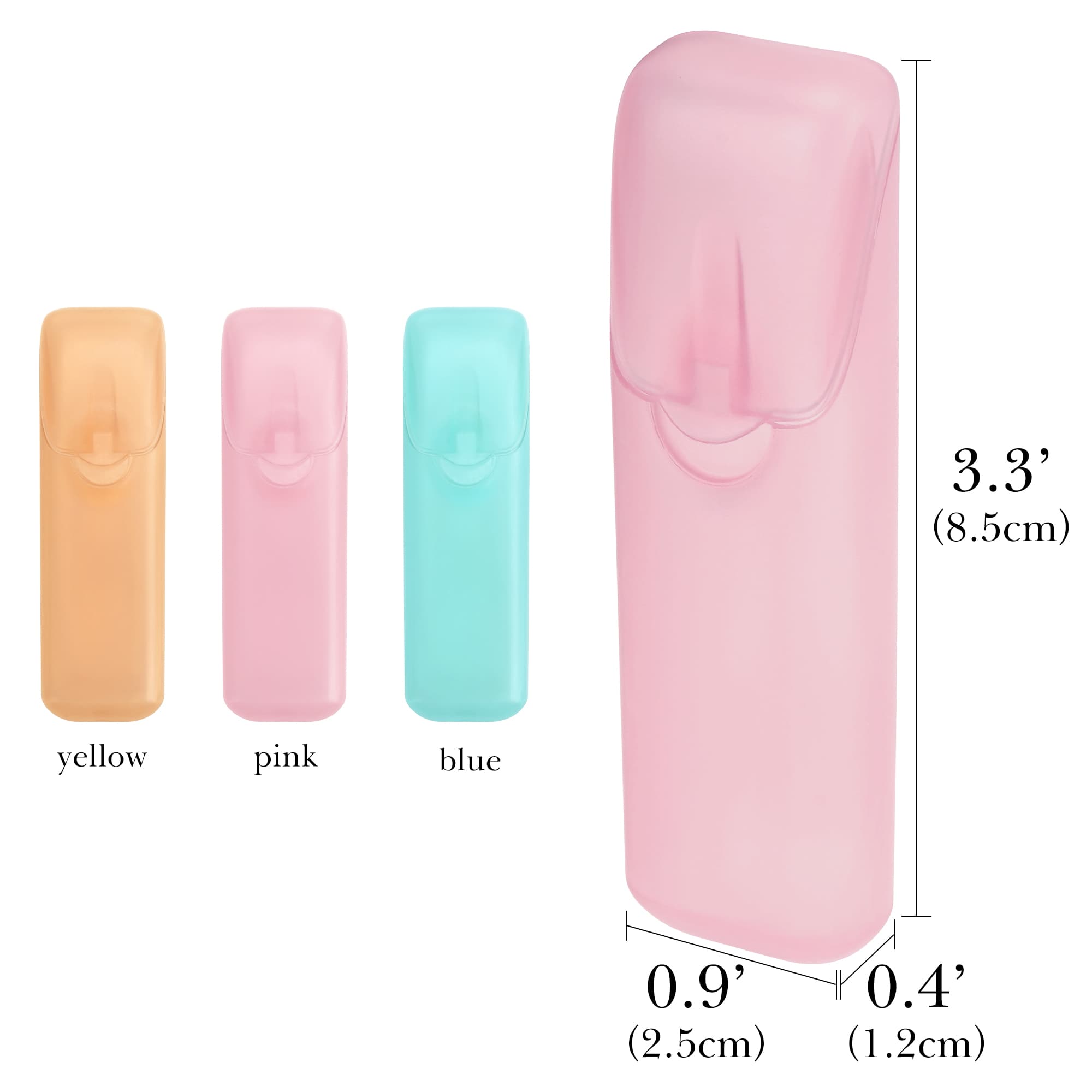 ReignSword 6 Pack Travel Cotton Swab Holder, Portable Qtip Storage Case with Dustproof Lid, Small Clear Plastic Container for Dental Floss & Hair Ties (Pink, Blue, Yellow) - 1