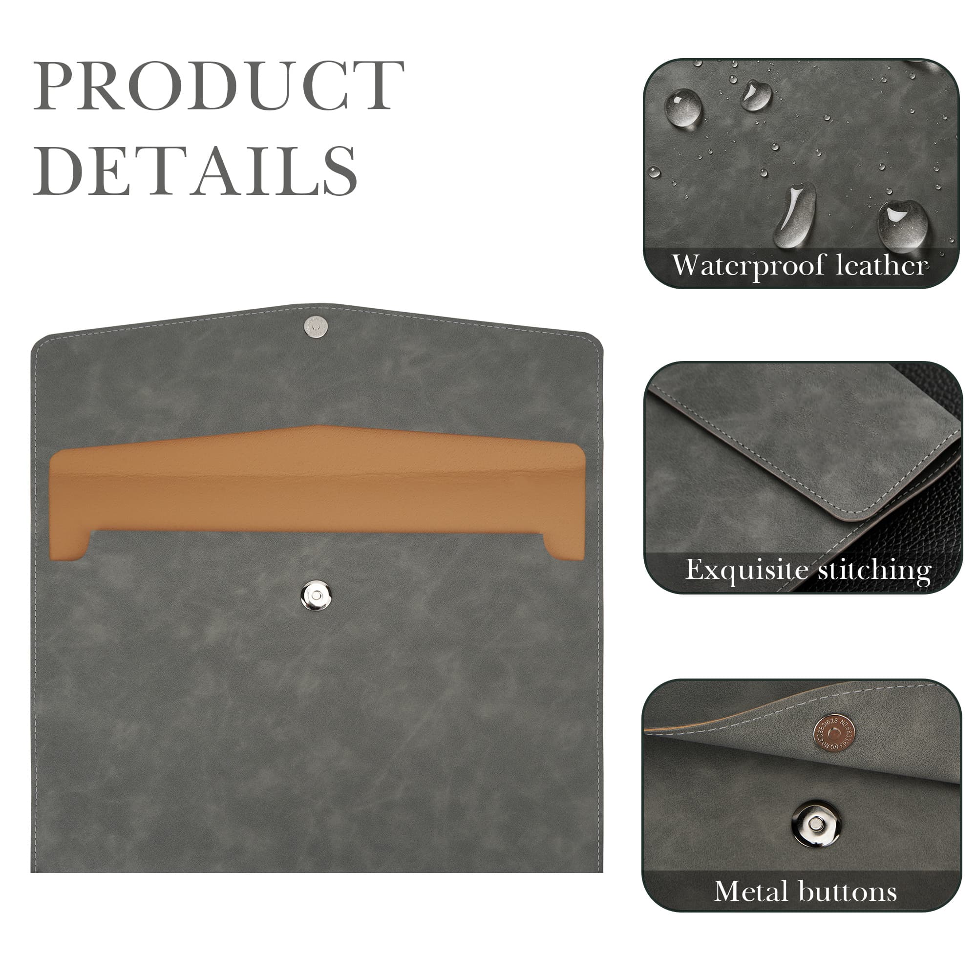 ReignSword Carrying Bag for Smart Scale, Compatible with Renpho Travel Scale Elis Go, 11.02In x 7.09In, Vegan Leather Replaceable Protective Pouch Bathroom Scales for Body Weight (Gray) - 2