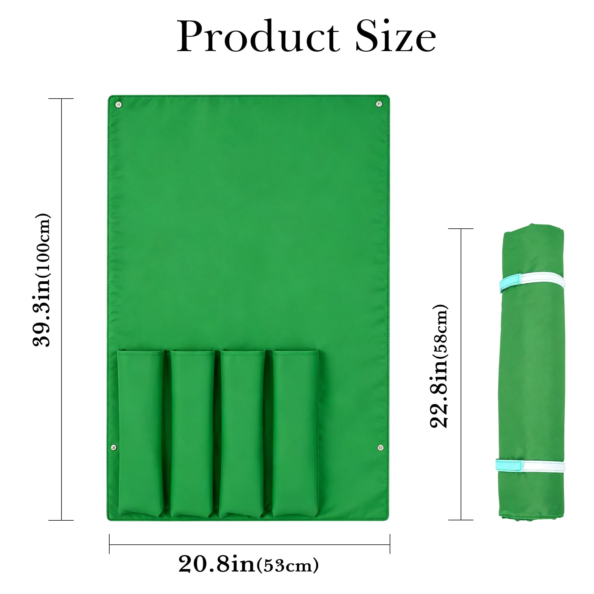 ReignSword Roll-Up Mahjong Rack Bag, Portable Oxford Cloth Organizer for Mahjong Racks, Pushers & Accessories, Family Night Travel Case (Green, 39 x 21 Inch) - 3