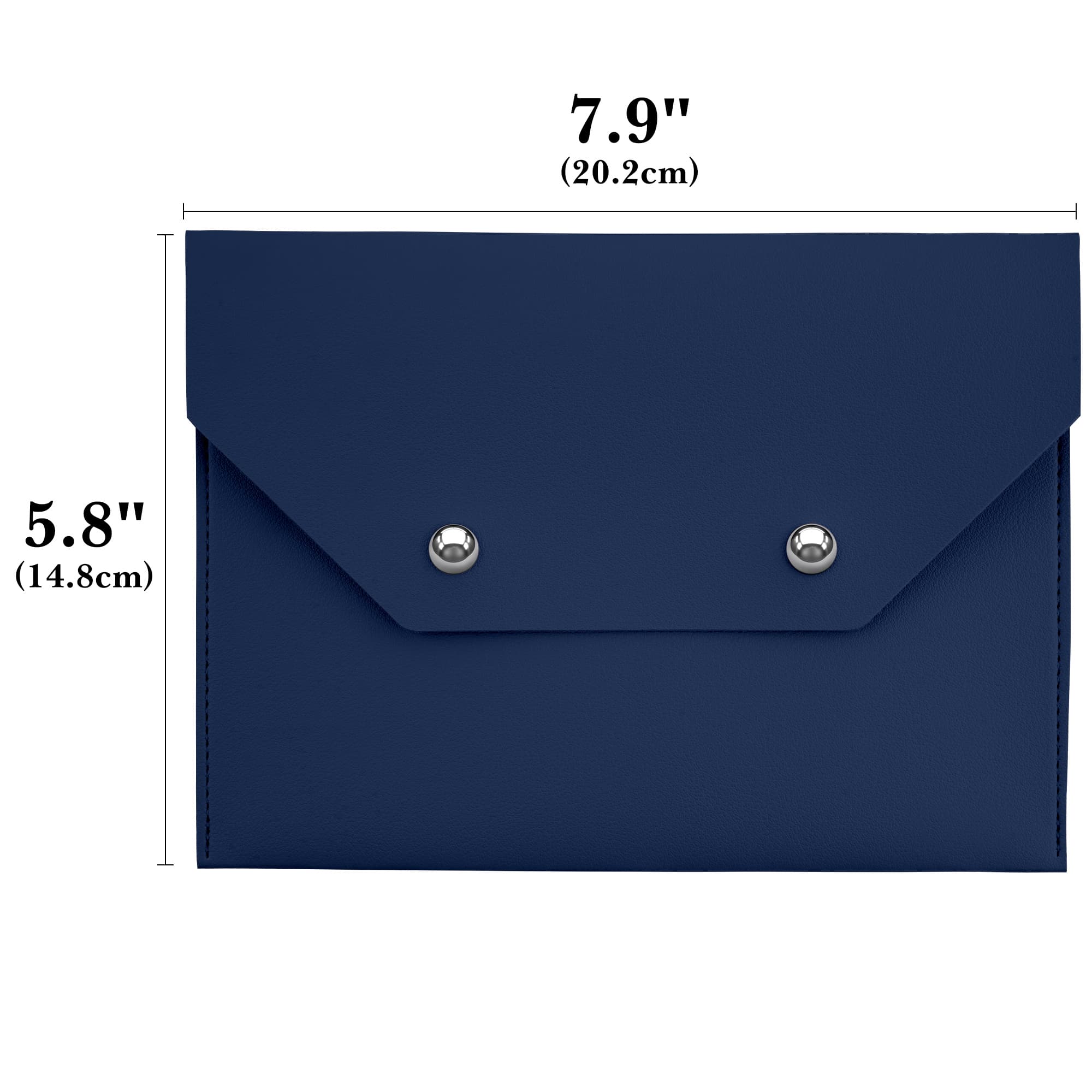 ReignSword Mahjong Card Holder, Vegan Leather Envelope Style Storage Bag, Portable Magnetic Snap Card Organizer, Travel Pouch for Mahjong Accessories (Royal Blue, 8 x 5.8 Inch) - 1