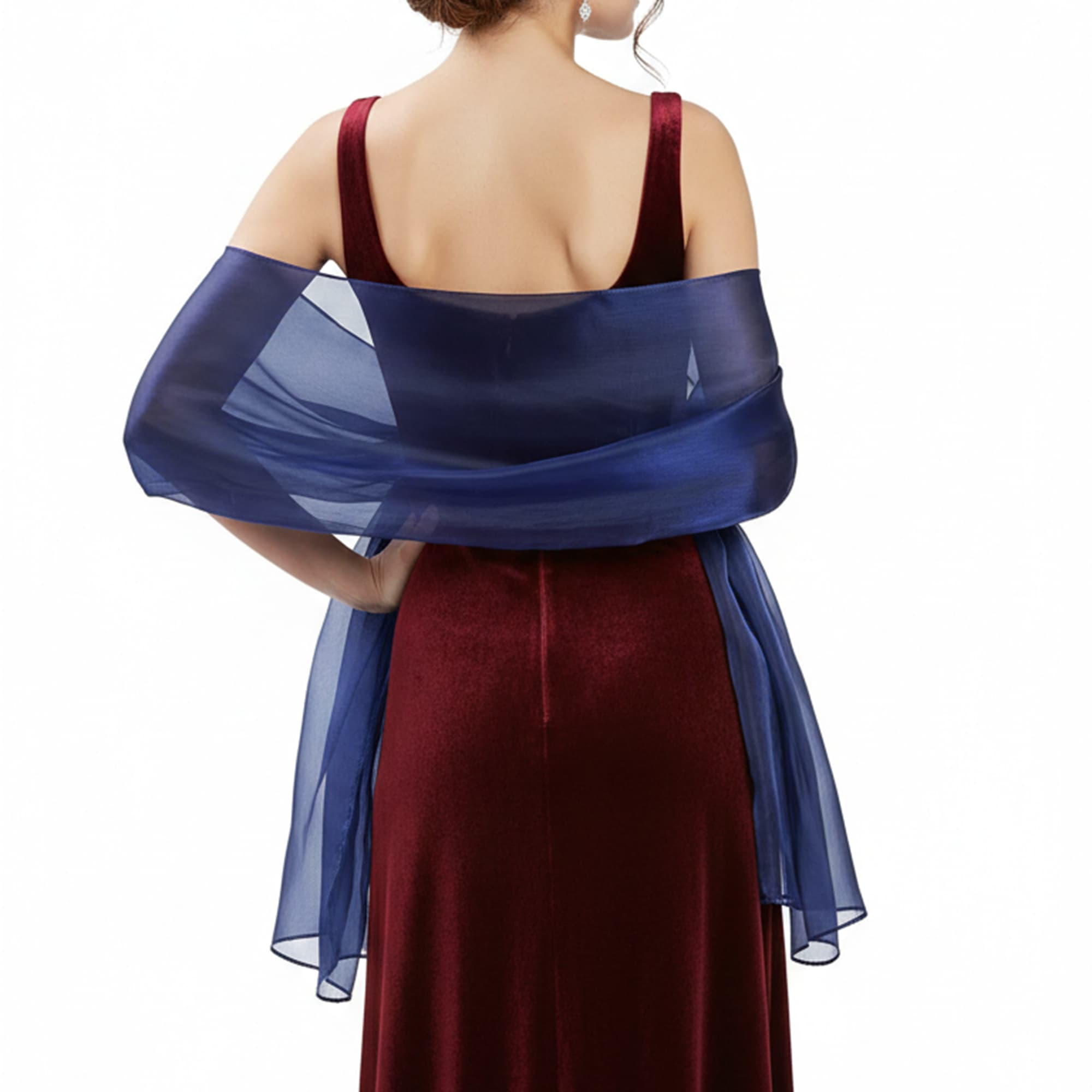 ReignSword Elegant Shawls and Wraps for Evening Dresses, Soft Party Long Scarf, Dressy Shawls for Bridal Weddings (Blue) - 1
