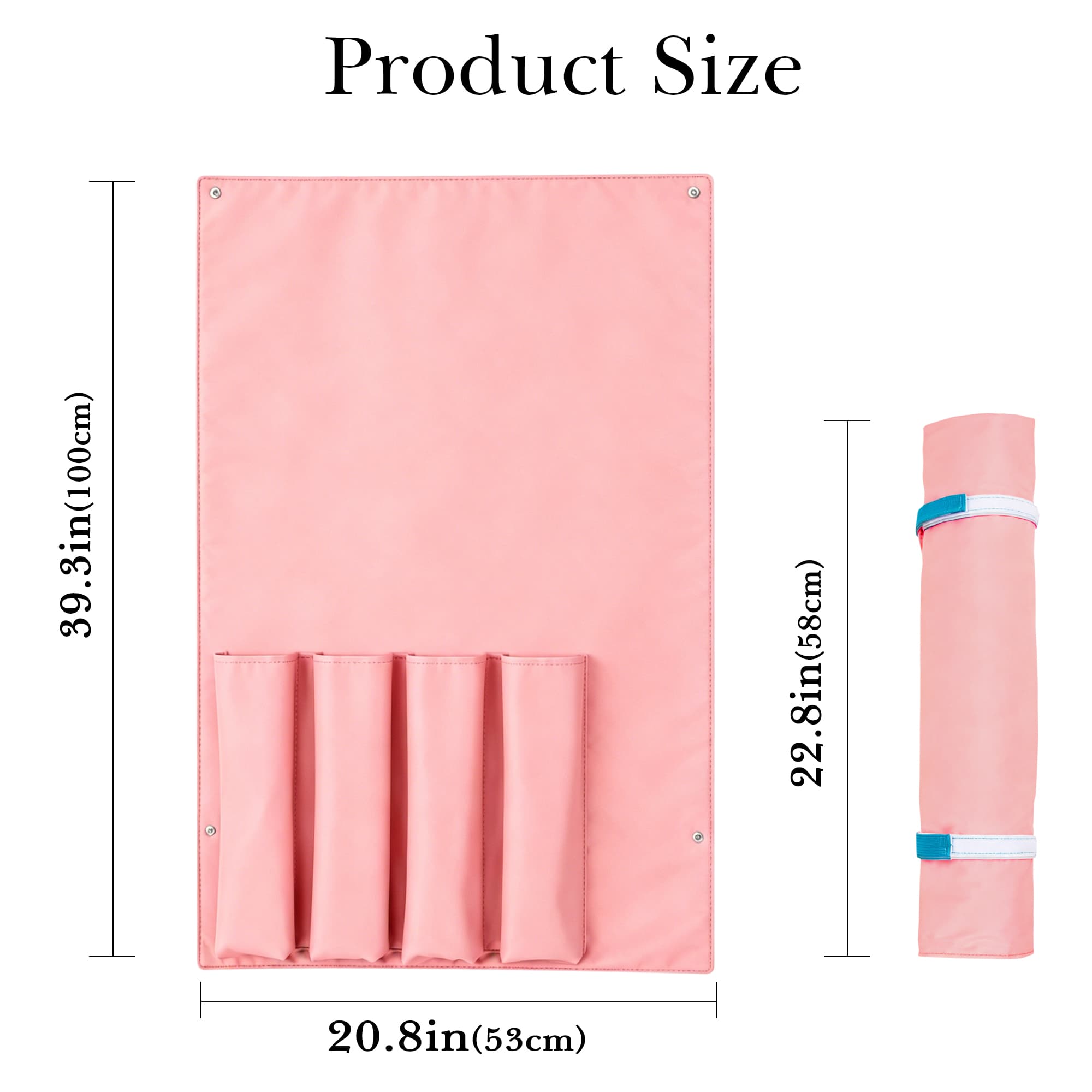 ReignSword Roll-Up Mahjong Rack Bag, Portable Oxford Cloth Organizer for Mahjong Racks, Pushers & Accessories, Family Night Travel Case (Pink, 39 x 21 Inch) - 3