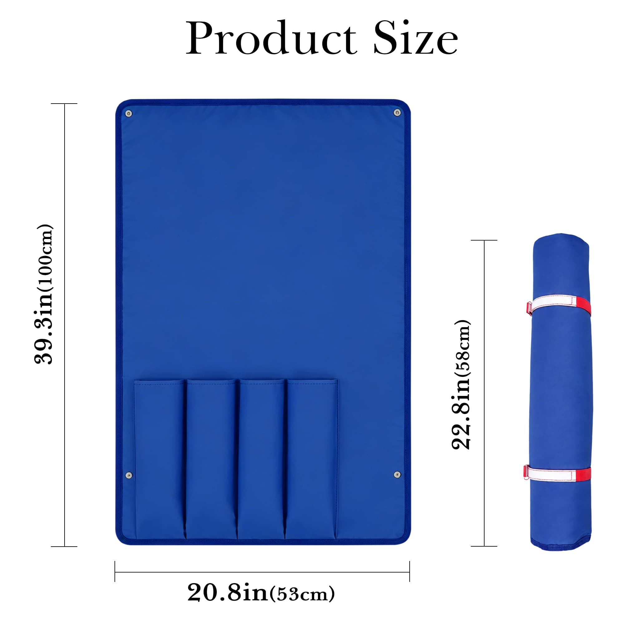 ReignSword Roll-Up Mahjong Rack Bag, Portable Oxford Cloth Organizer for Mahjong Racks, Pushers & Accessories, Family Night Travel Case (Dark Blue, 39 x 21 Inch) - 2
