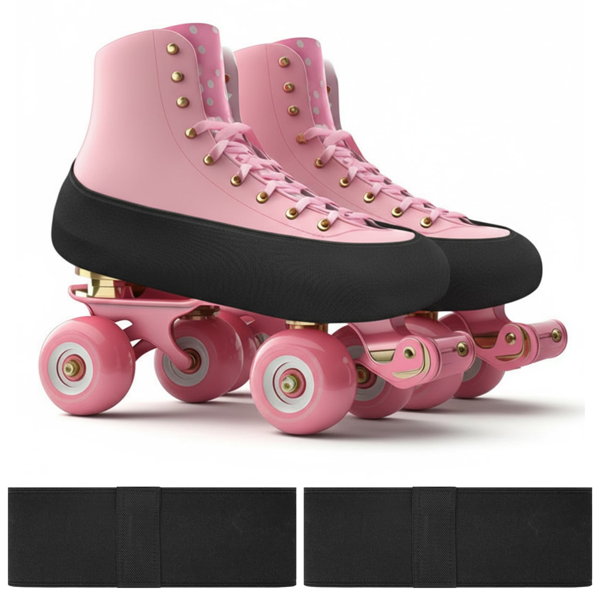 ReignSword 2 Pack Roller Skates Covers, Elastic Skate Guards Figure Skating, Easy-On Boot Protector, Washable Skating Accessories for Youth & Adults (Black, L (39-45 yards)) - 1