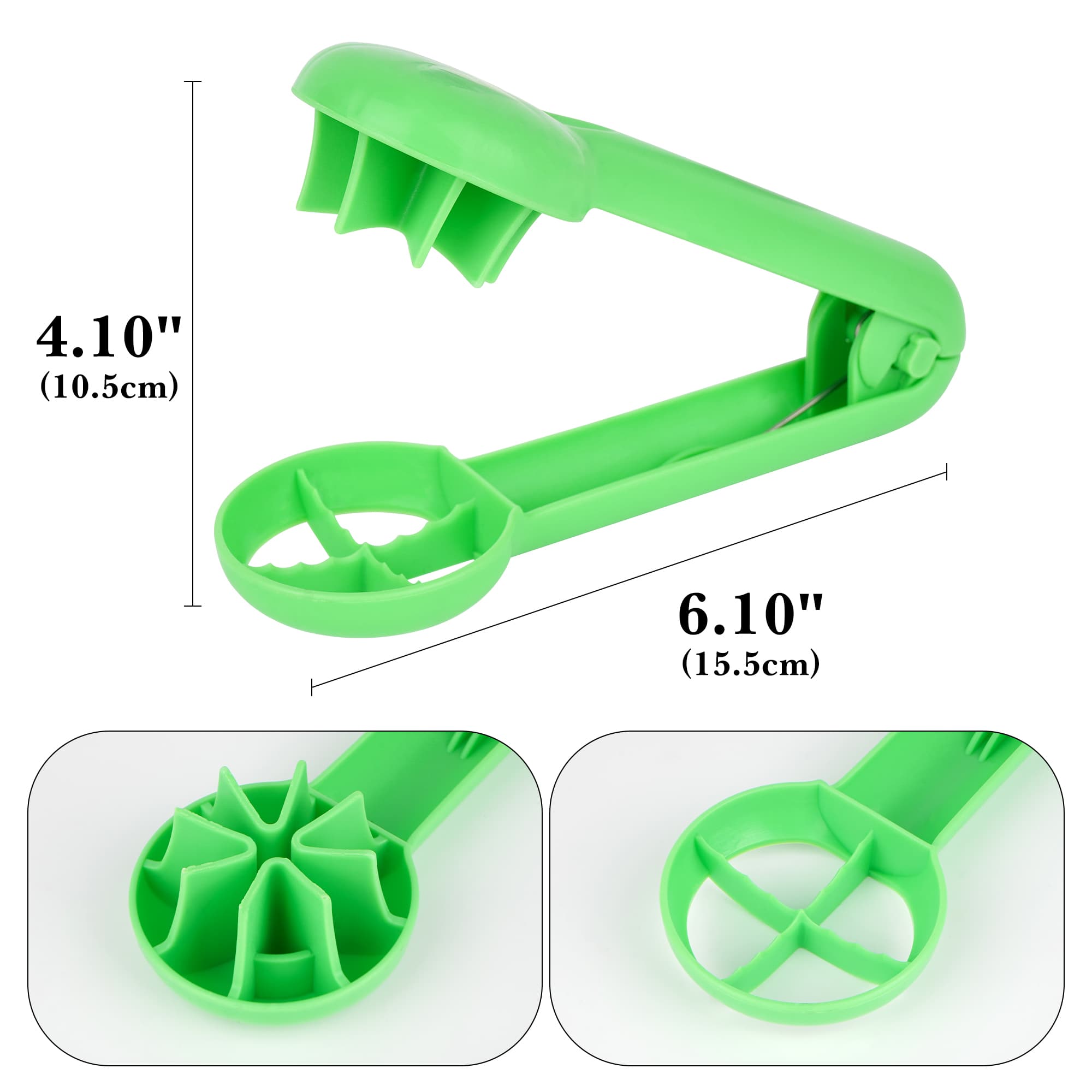ReignSword 2 Pcs Grape Cutter Slicer, Plastic Cherry Tomato & Strawberry Quarter Cutter, Quick Fruit Slicing Tool for Salads, Kitchen Gadget for Small Fruits (Green) - 3