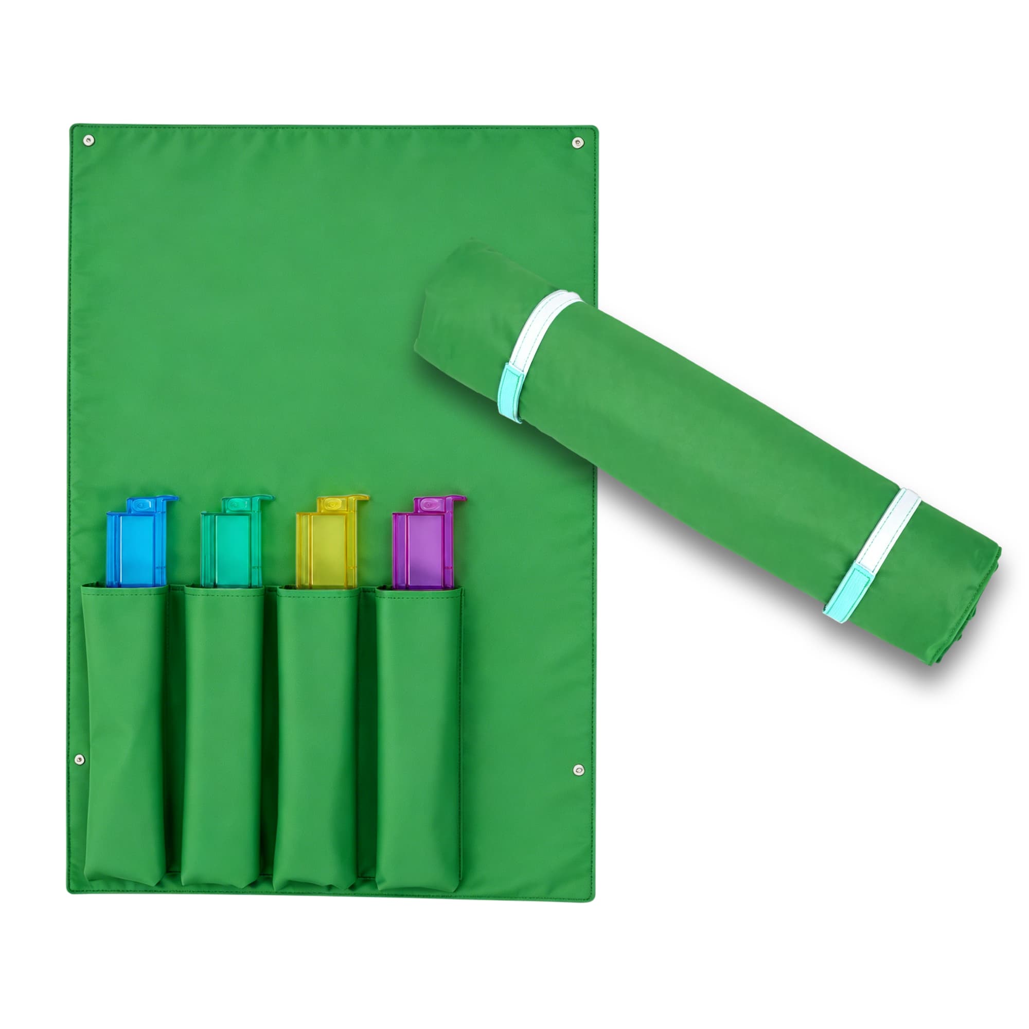 ReignSword Roll-Up Mahjong Rack Bag, Portable Oxford Cloth Organizer for Mahjong Racks, Pushers & Accessories, Family Night Travel Case (Green, 39 x 21 Inch) - 2