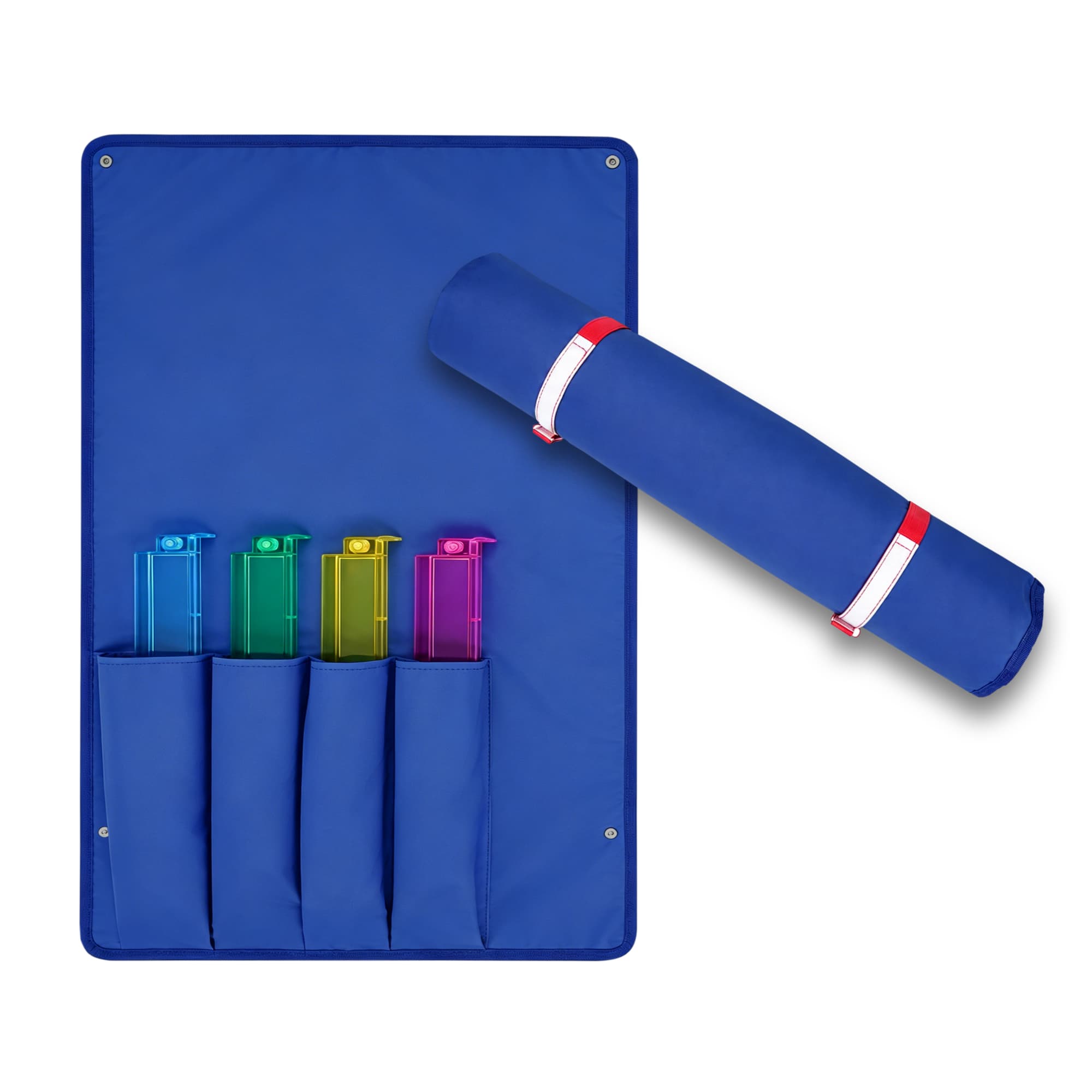 ReignSword Roll-Up Mahjong Rack Bag, Portable Oxford Cloth Organizer for Mahjong Racks, Pushers & Accessories, Family Night Travel Case (Dark Blue, 39 x 21 Inch) - 1