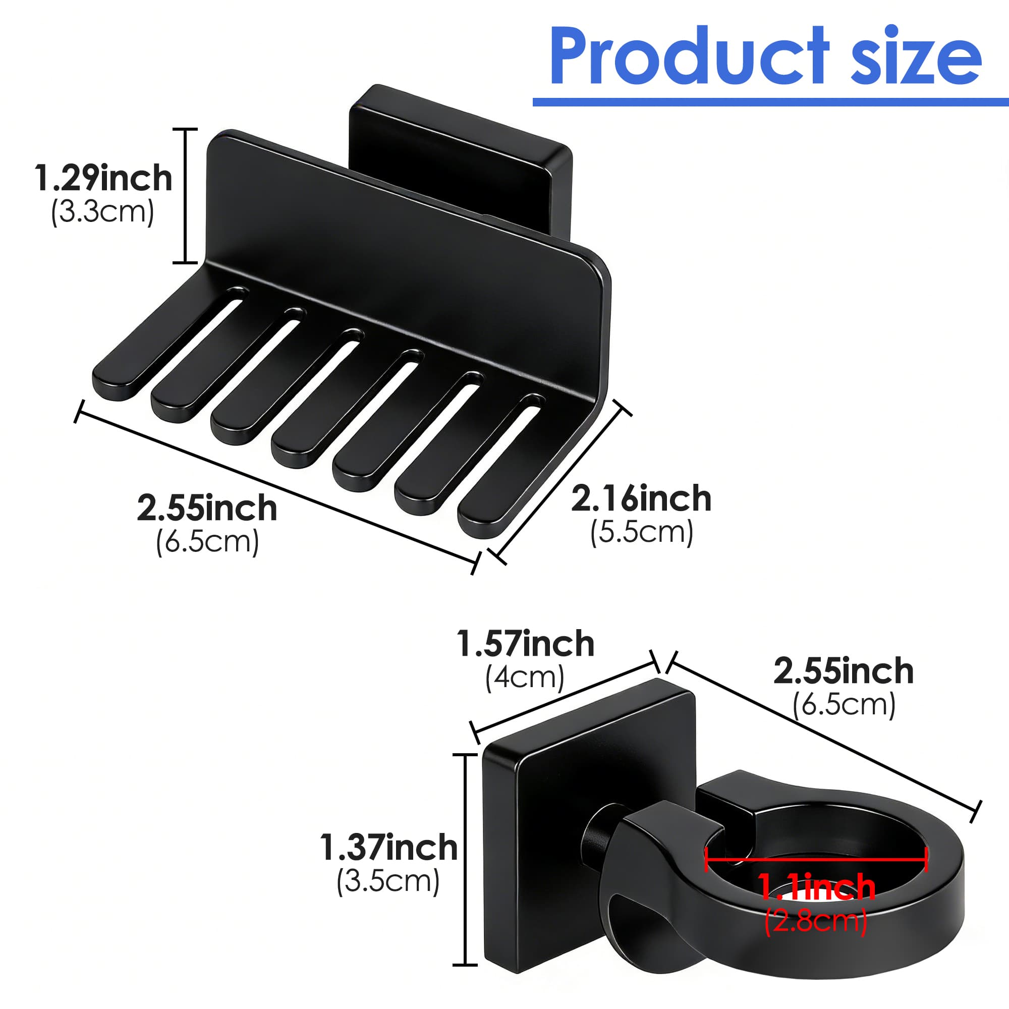 ReignSword Watch Stand & Watch Band Holder Set, 6 Slots Plastic Organizer for Display Strap, No-Drill Watch Accessories for Men and Women (Black) - 1