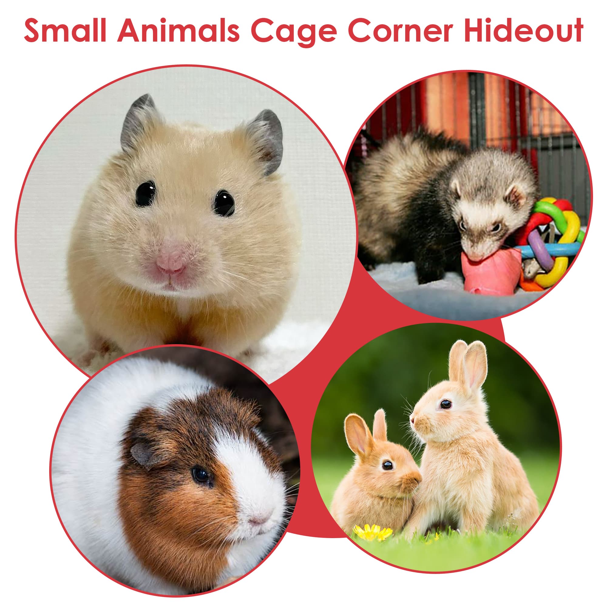 ReignSword Forest Cage Corner Hideout, Pets Corner Hideout for Guinea Pigs, Rabbits, Ferrets, Chinchillas, Gerbils, Hedgehogs (Pink) - 5