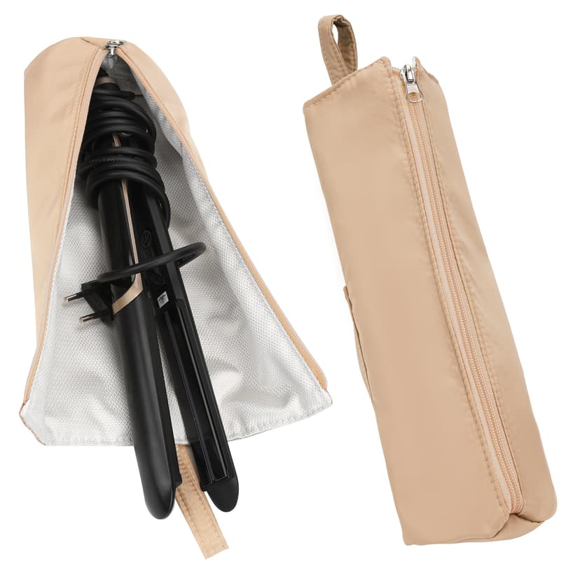 ReignSword Hair Tools Travel Bag, Heat Resistant Hot Iron Holder, Portable Hot Iron Mat for Curling Iron, Flat Iron, Hair Straightener (Apricot)