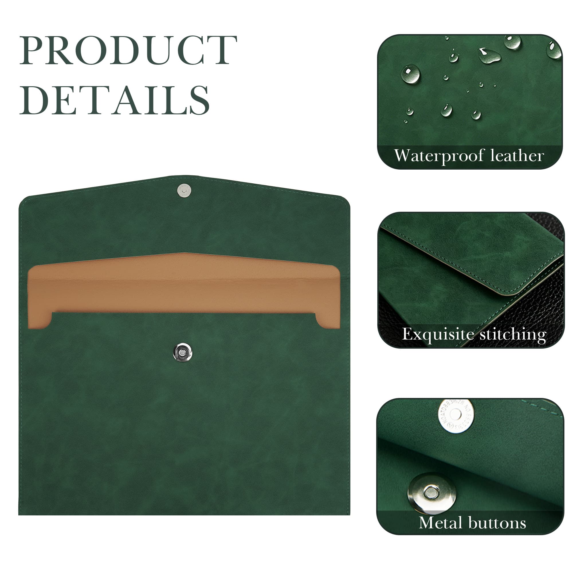 ReignSword Carrying Bag for Smart Scale, Compatible with Renpho Travel Scale Elis Go, 11.02In x 7.09In, Vegan Leather Replaceable Protective Pouch Bathroom Scales for Body Weight (Green) - 2