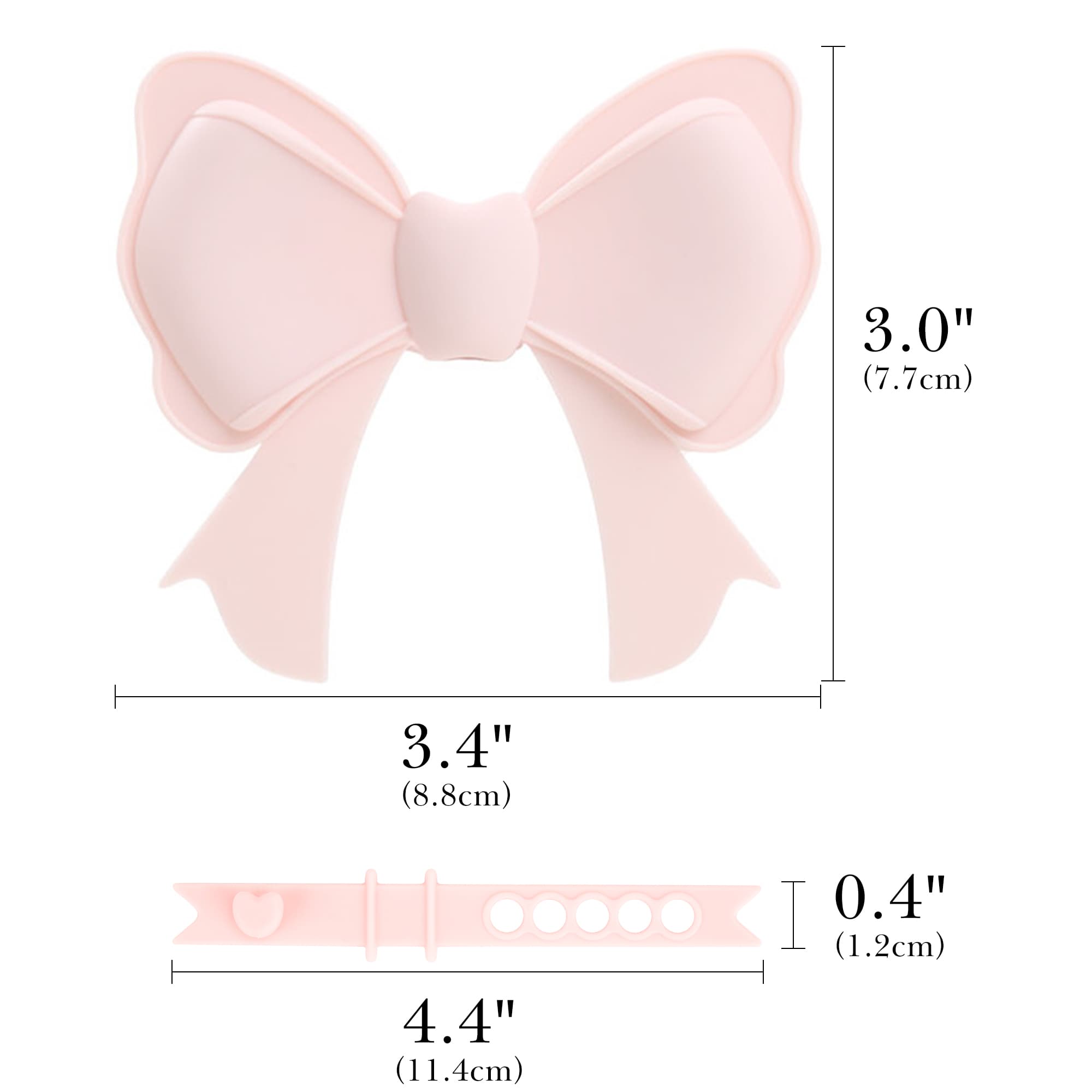 ReignSword 2 Pack Cute Silicone Bow Headphone Decorations, Adjustable Headphone Charms Accessories for Most Headphones, Fun Gift for Women & Gamers (Pink) - 2